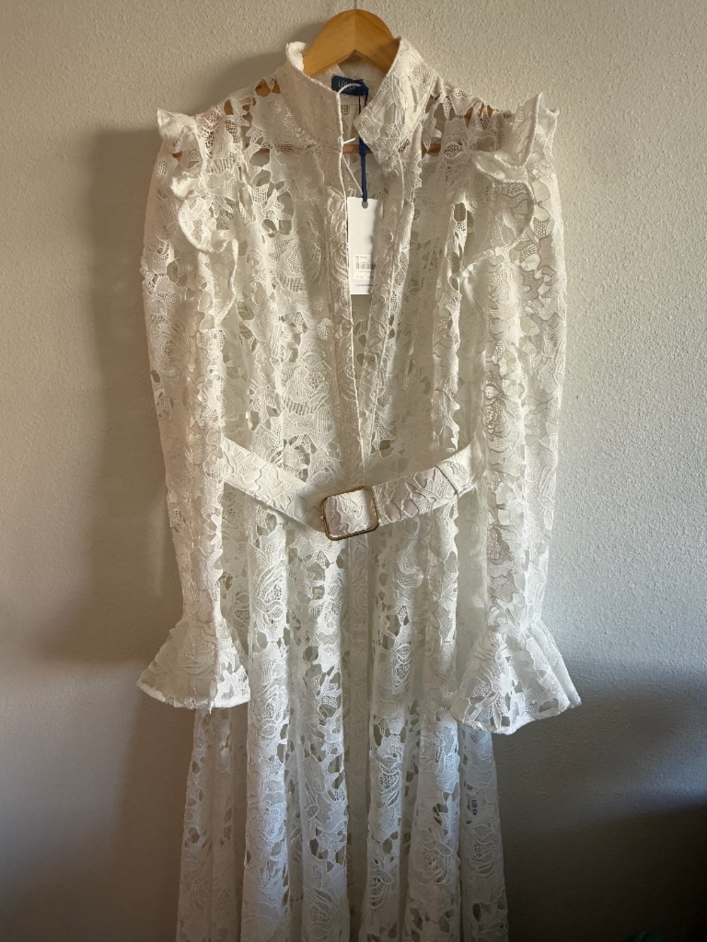 Leo Lin Lace Butterfly Sleeve Midi Dress -Medium